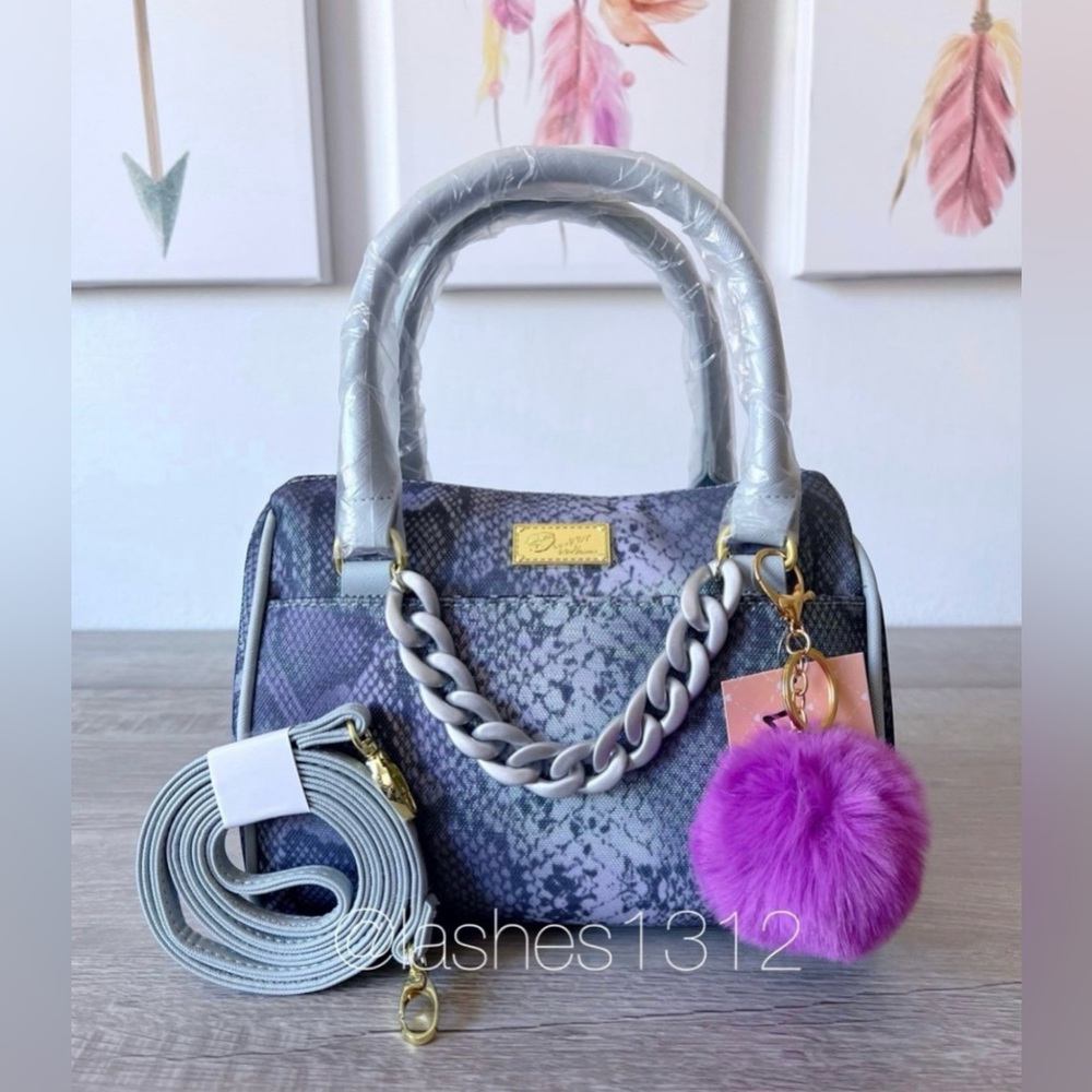 BETSEY JOHNSON Purse Crossbody Satchel Bag - Snake Print LBCHAIN